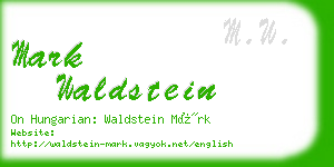 mark waldstein business card